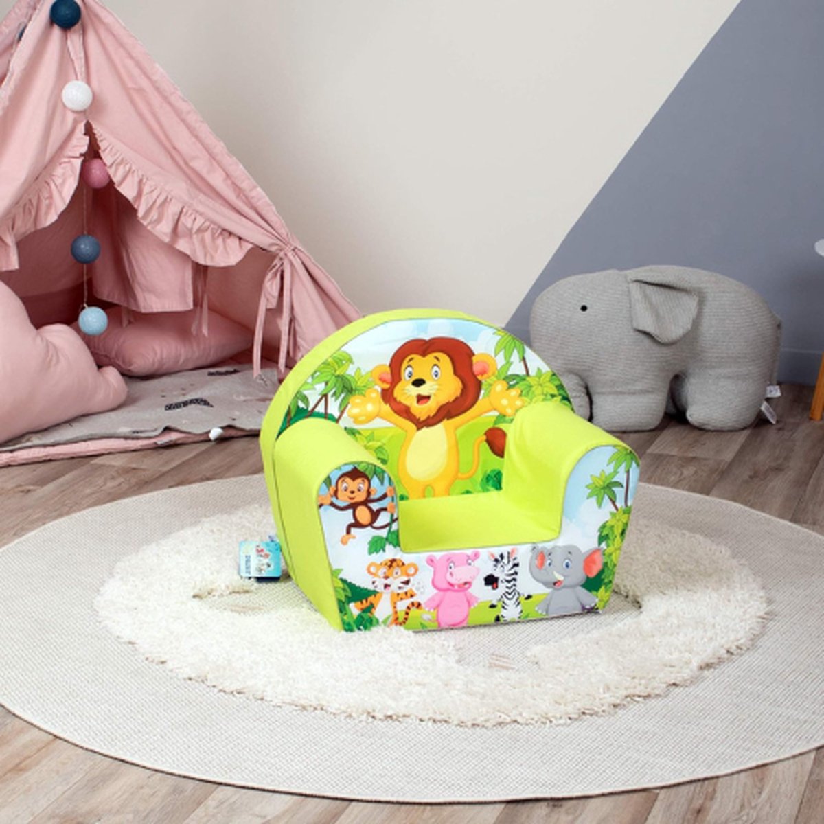 Kinderfauteuil - Kinderfauteuil - Peuterstoel - Dierentuin - Groen