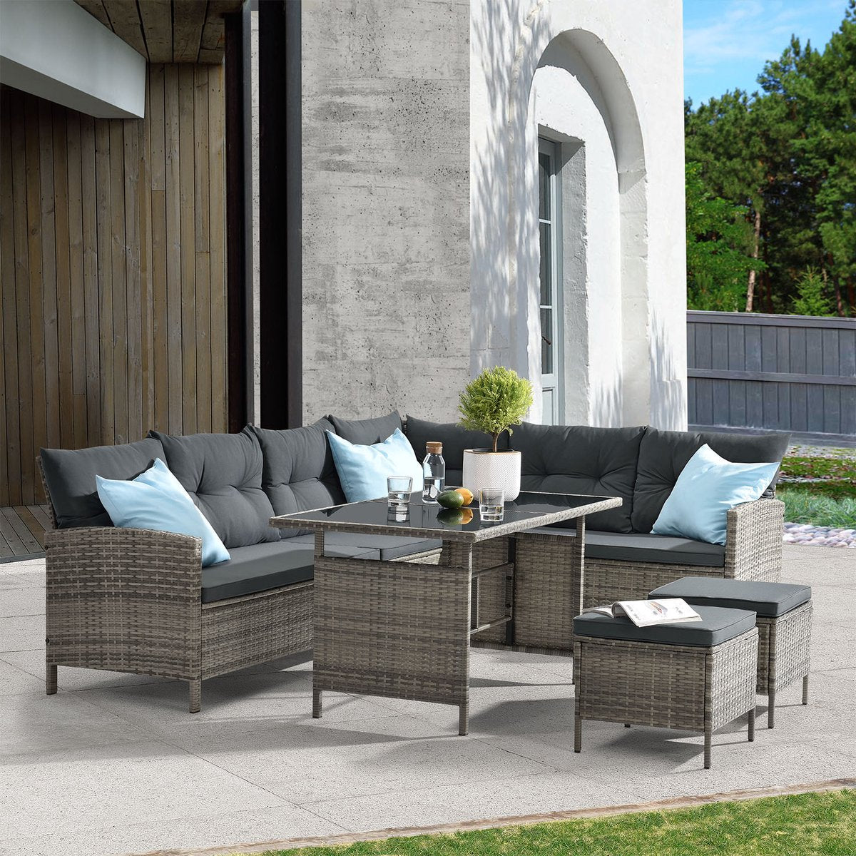 Polyrotan Loungeset - Manacor - Grijs