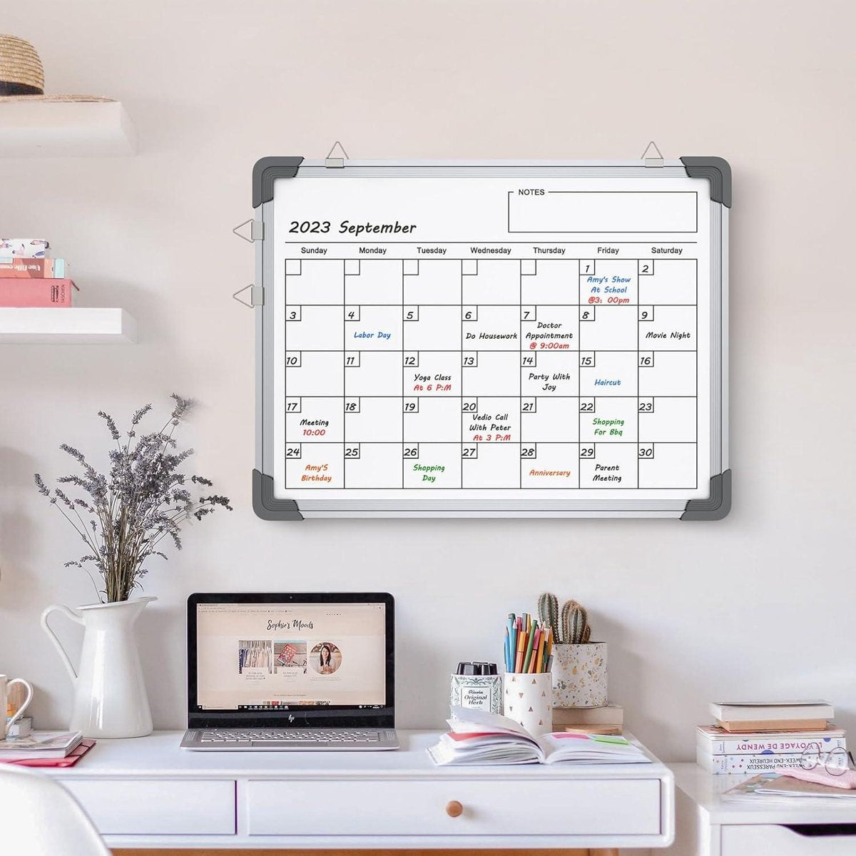 Whiteboard Magnetische Kalender - 30 x 40 cm Dubbelzijdig Wandbord Whiteboard