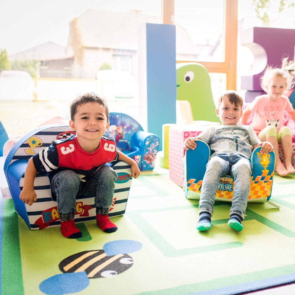 Kinderfauteuil - Kinderfauteuil - Peuterstoel - Dierentuin - Groen