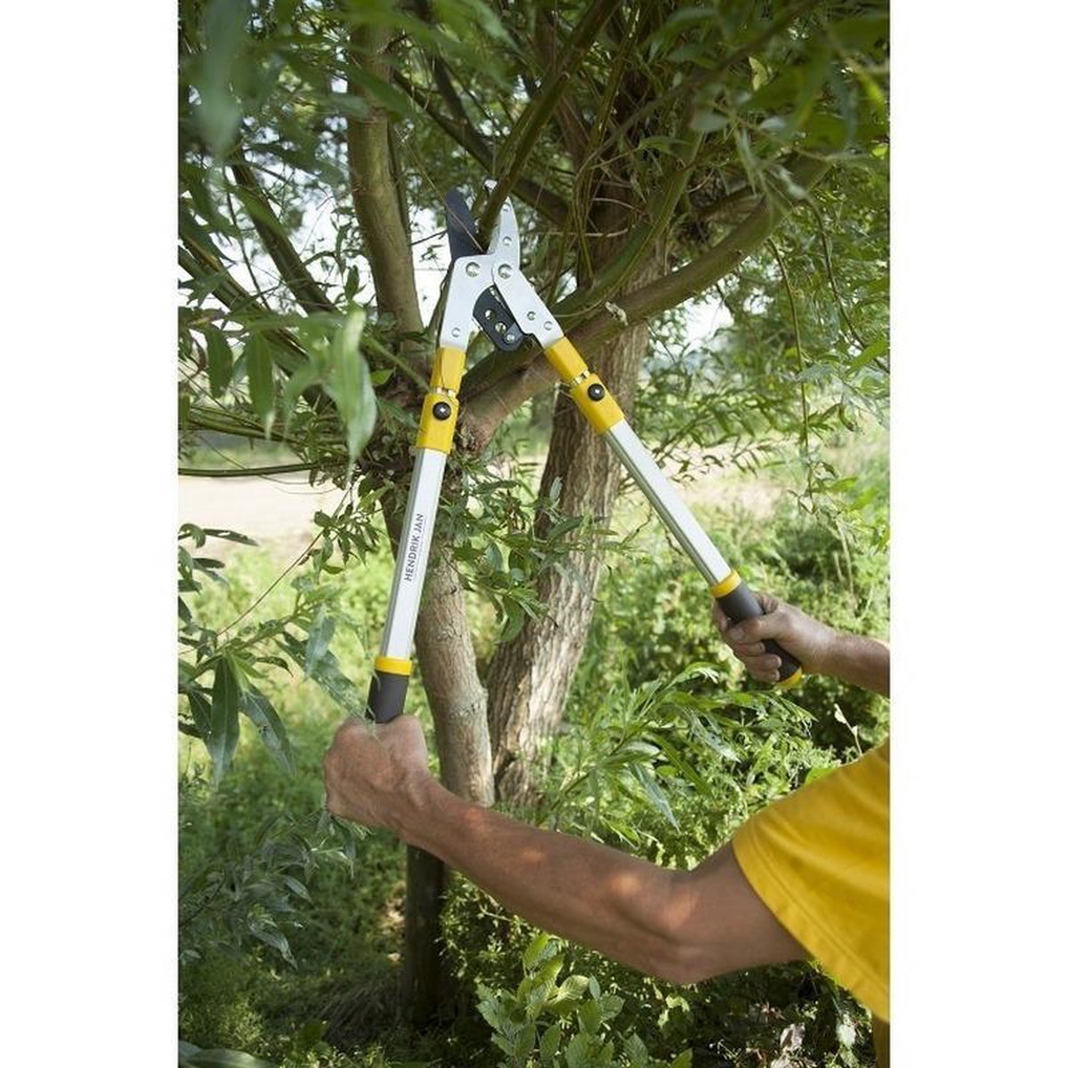Telescopische snoeischaar / heggenschaar met aambeeld 67-100 cm - Tuinieren - Bomen/planten snoeien
