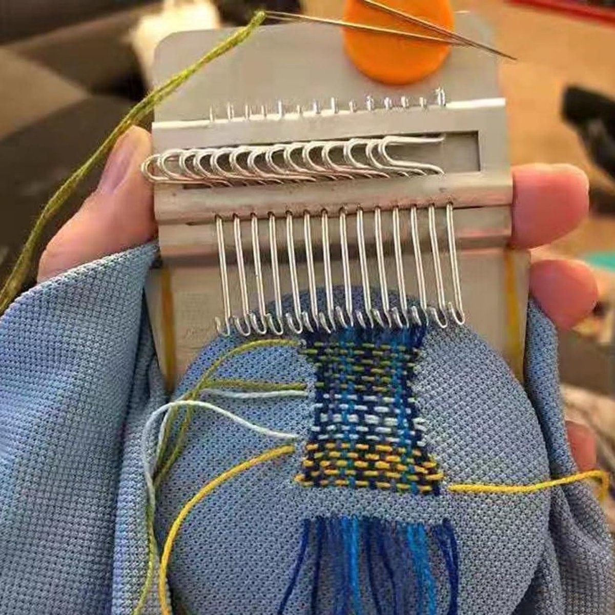 Weefgetouw Reparatie Mini Weefgetouw Machine - Stopweefgetouw Gereedschap voor Beginners - Snel Breien Herstellen Jeans Sokken DIY (14 Haken)