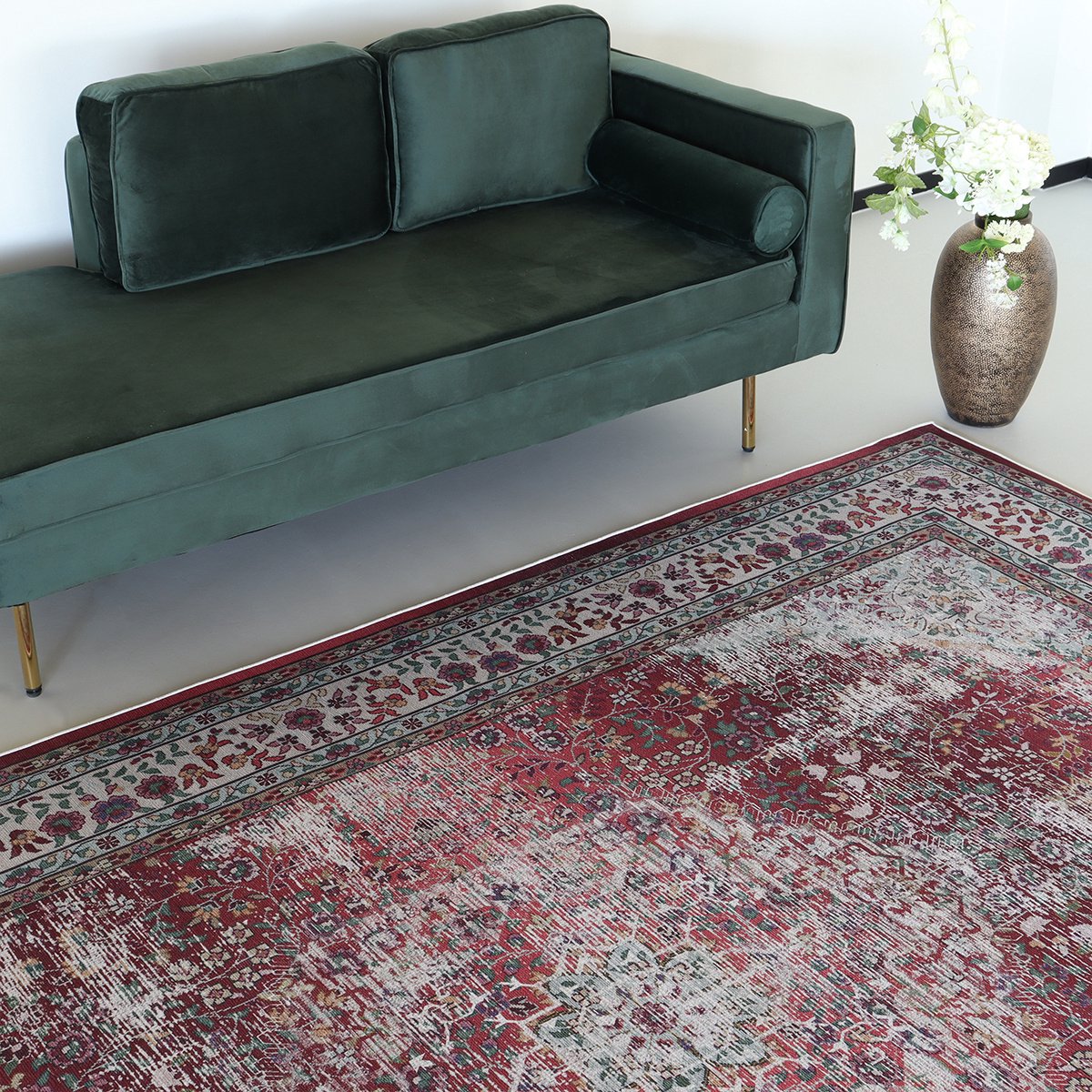 Vloerkleed vintage 200x300cm donkerrood Perzisch Oosters tapijt