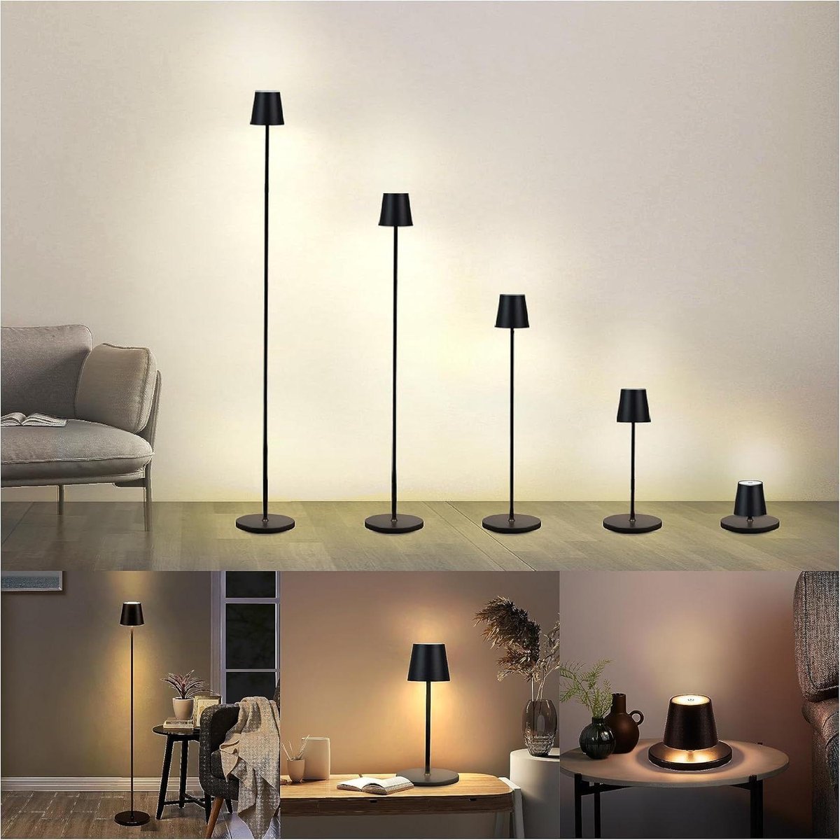 Dimbare Draadloze Waterdichte Vloerlamp voor Buiten - Oplaadbaar - 133 cm Hoog - Verstelbare Hoogte - Tafellamp - Leeslamp - Patio's Woonkamer Slaapkamer
