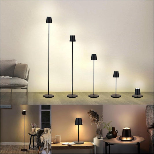 Dimbare Draadloze Waterdichte Vloerlamp voor Buiten - Oplaadbaar - 133 cm Hoog - Verstelbare Hoogte - Tafellamp - Leeslamp - Patio's Woonkamer Slaapkamer