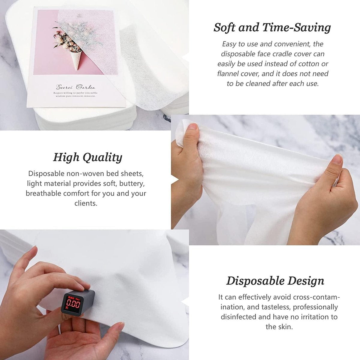 Non-woven Waterproof Oil-proof Disposable Bed Sheet for Beauty Salon SPA - Tattoo Massage Table - 80x180cm - 20pcs