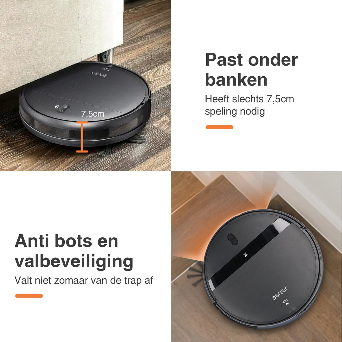 Robotstofzuiger met Dweilfunctie – Met Laadstation – Dweilrobot – Robotstofzuigers – Huisdiervriendelijk – met afstandsbediening en app - Robotstofzuiger Zwart
