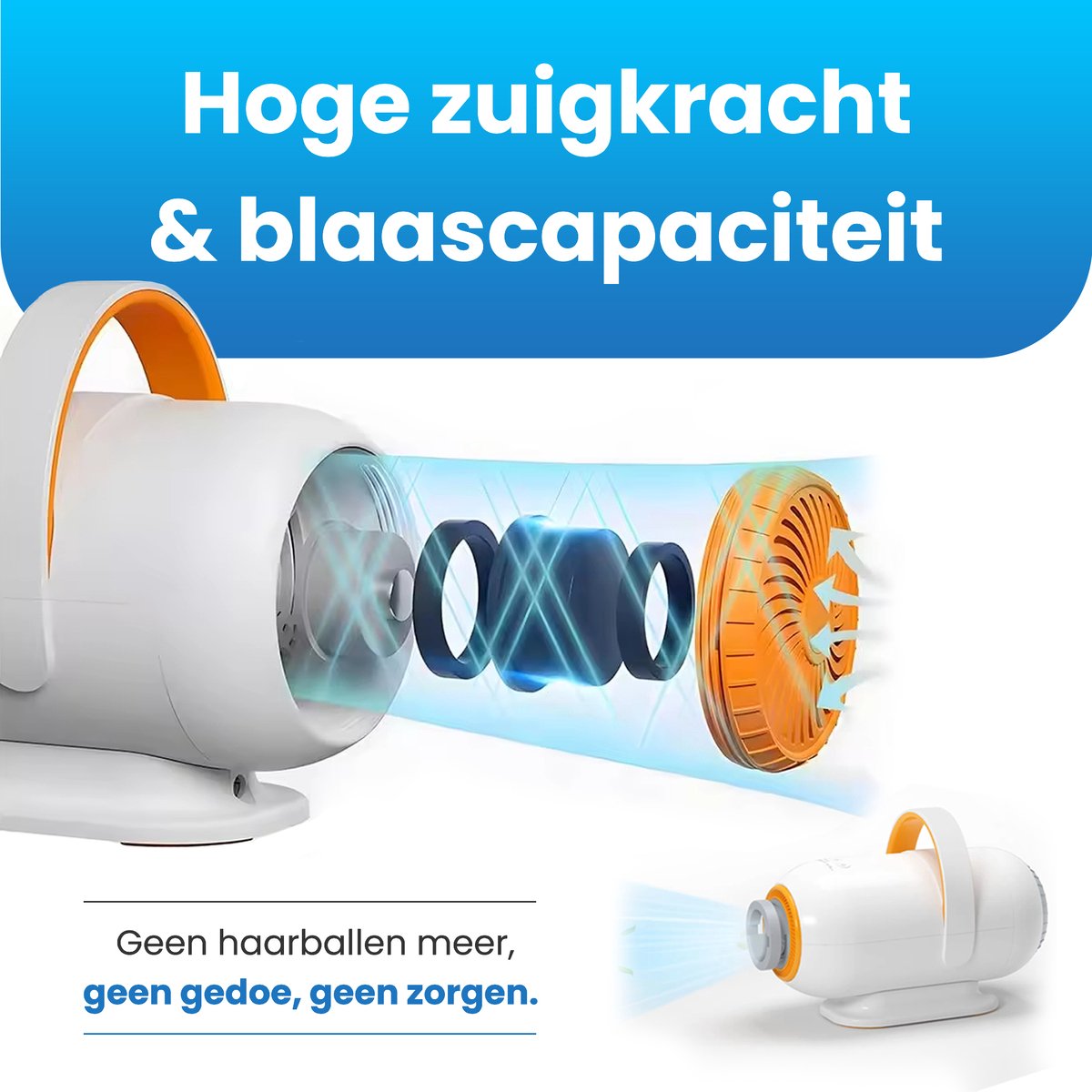 Dog Dryer - Blow and Suction Function - NEW Design - Quiet Design - Pet Dryer for Dogs and Cats - Animal Dryer - Silent Motor - Silencer - 2024 Model - Pet Grooming Set