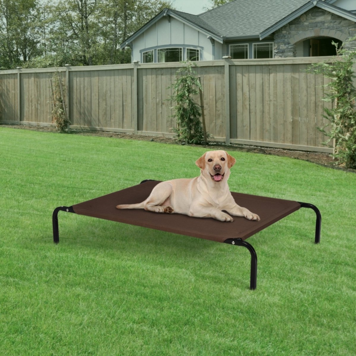 Dog bed - Dog stretcher - Dog recliner - Includes 2 cover sheets - XL - 110x68cm - Grey and Coffee