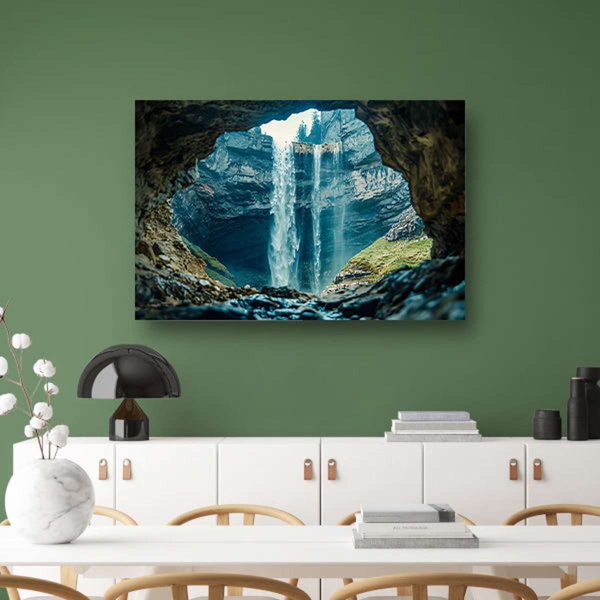 Transparante glasschilderijen - Watervalschilderijen - Schilderij op glas Natuur - Industriële woonkamerdecoratie - Plexiglas schilderijen - Slaapkamer wanddecoratie acrylglas 60x40 cm