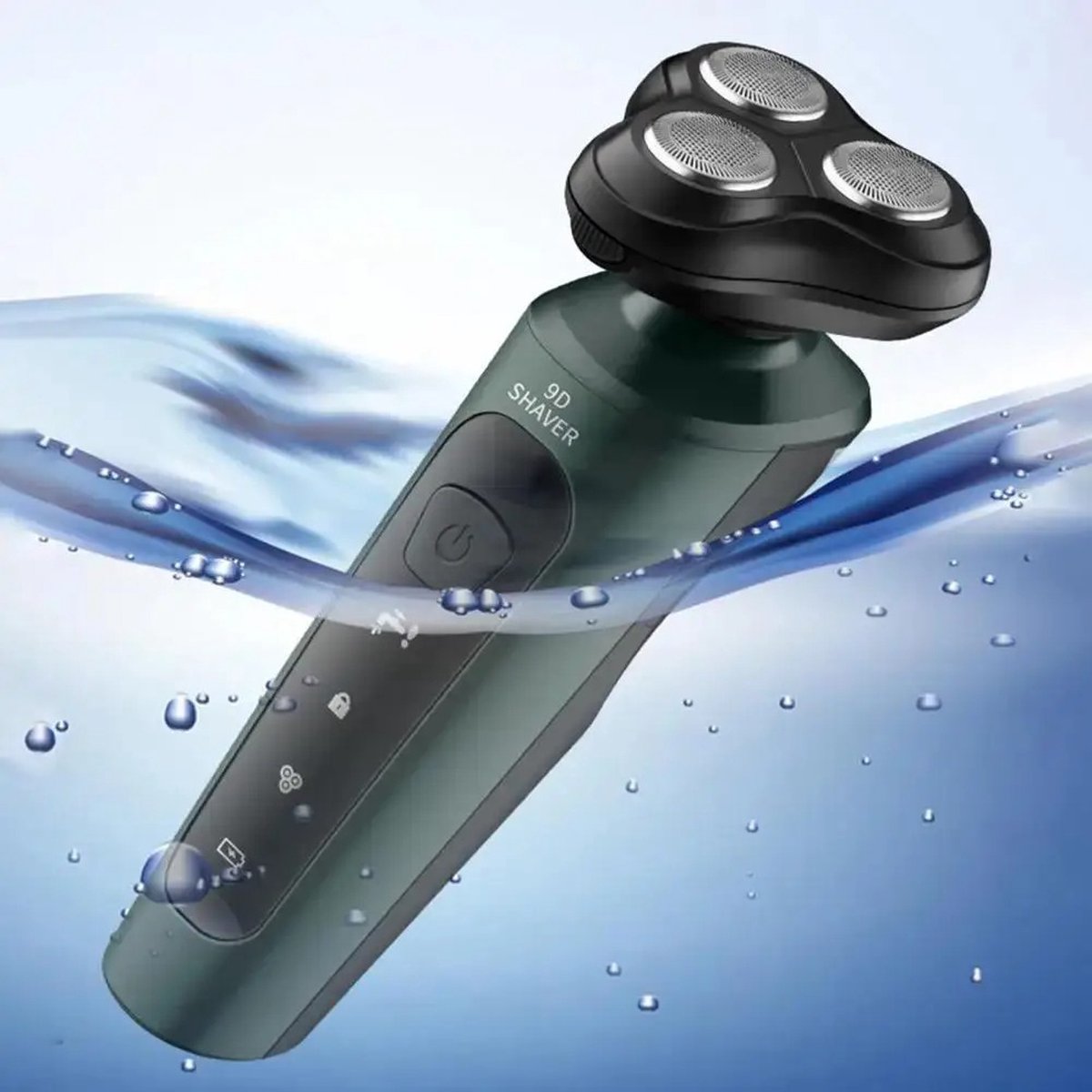 Nique Shaver for Men - 4 in 1 - Massage Brush - Nose Hair Trimmer - Beard Trimmer - Waterproof - Green