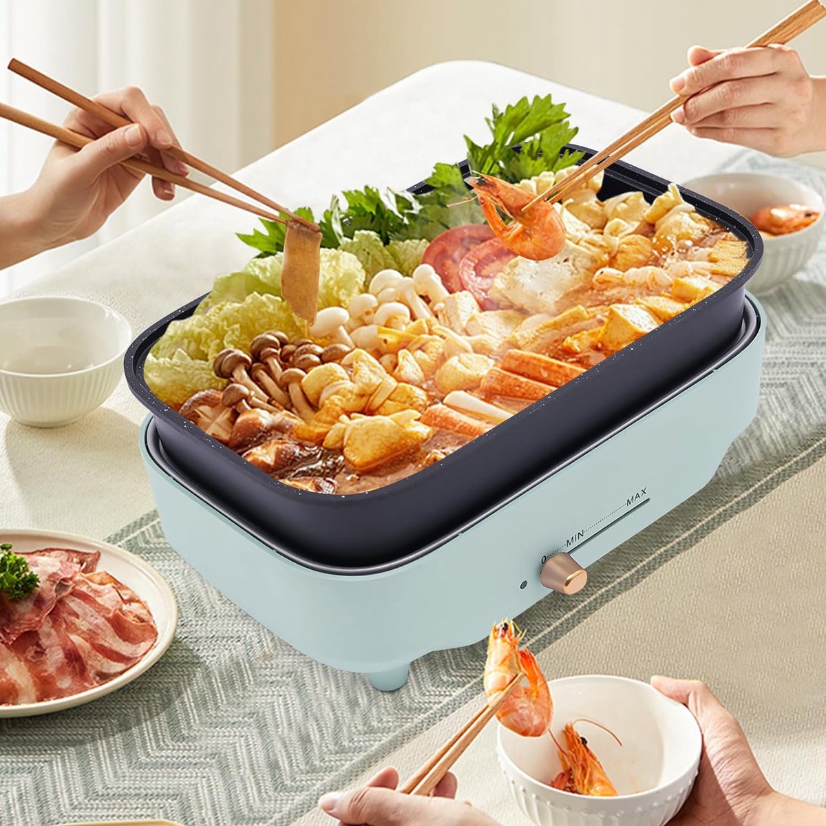 Equivera Hot Pot - Fondueset - Elektrische Fonduepan - Oosterse Fondue - Grill - Meerdere Personen
