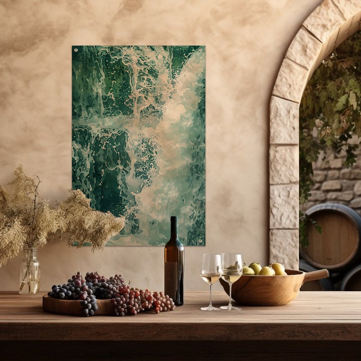 Waterfall garden poster - Nature poster - Foam garden poster - Outdoor wall decoration - Outdoor fence painting - Garden decoration garden poster 80x120 cm