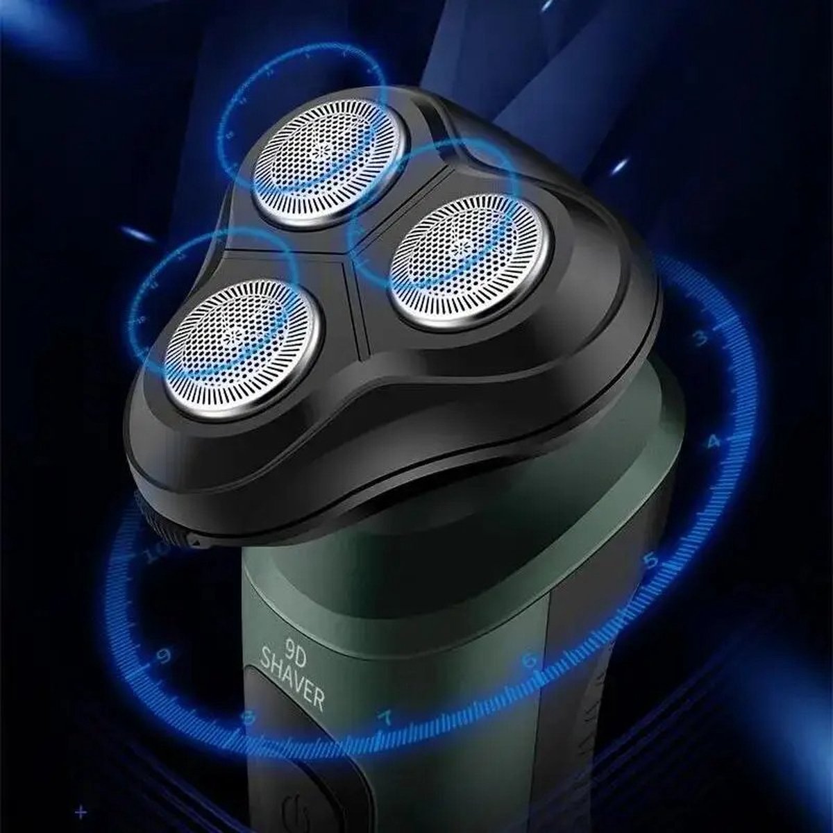 Nique Shaver for Men - 4 in 1 - Massage Brush - Nose Hair Trimmer - Beard Trimmer - Waterproof - Green