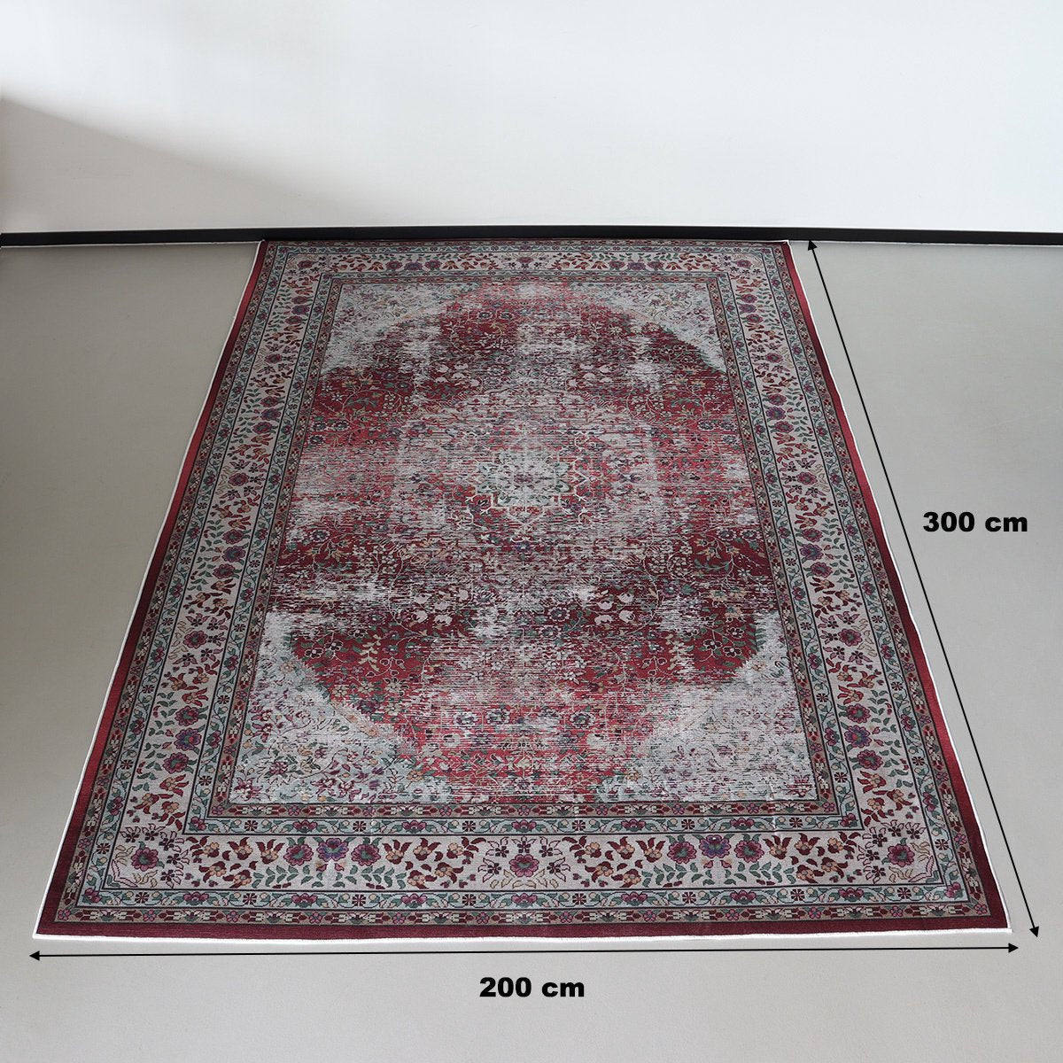 Vloerkleed vintage 200x300cm donkerrood Perzisch Oosters tapijt