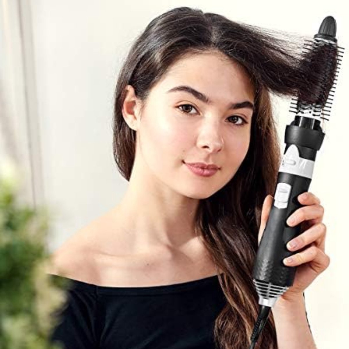 Hairbrush Electric - Heat Brush - Hairbrush Round - Hairbrush Anti-tangle - Black/Silver