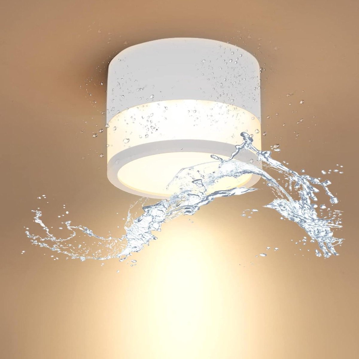 Badkamer Plafondlamp - Badkamerlamp Plafond IP65 Opbouw LED 12W 3000K Warm Wit Ø10cm Aluminium IP65 Badkamerlamp