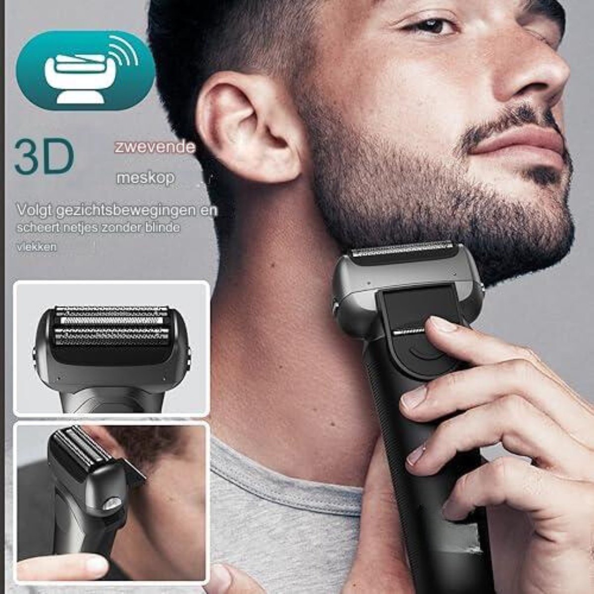 Bodygroomer Mannen - Bodytrimmer Heren - Bodyshaver Mannen - Lichaamsgroomer - 360° Flex - Waterdicht - LED-scherm - Grijs