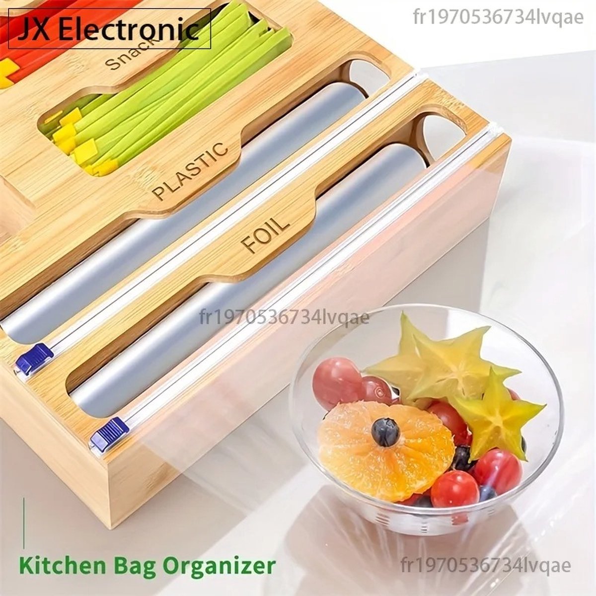 MartiCo® Keuken Organizer - 100% Bamboe - Ruimtebesparend - Folie en Vershoudfolie - Ophangbaar