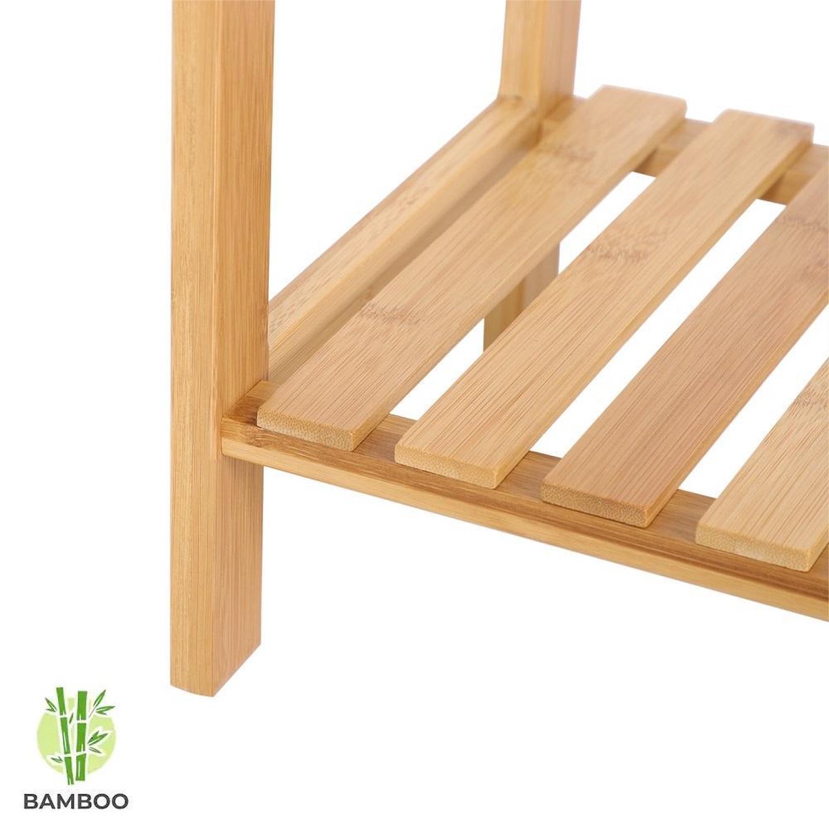 Bamboo Wooden Storage Rack - As an open bathroom rack, shoe rack or kitchen rack - Storage cabinet with 5 adjustable levels / shelves - Rack for bathroom, kitchen and hall - 60 cm wide - Decopatent®