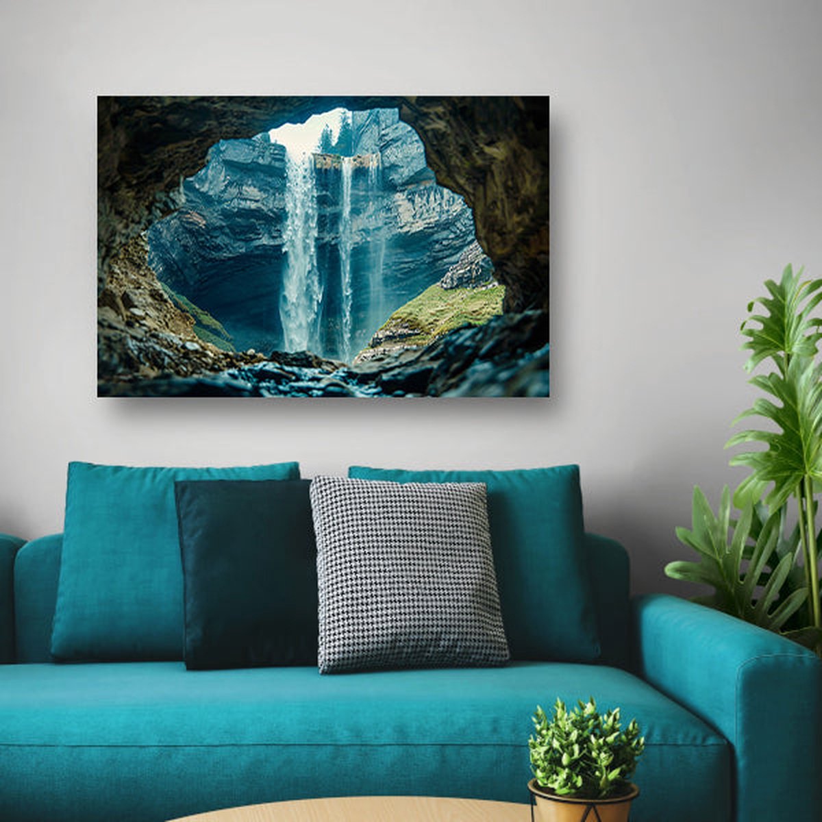 Transparante glasschilderijen - Watervalschilderijen - Schilderij op glas Natuur - Industriële woonkamerdecoratie - Plexiglas schilderijen - Slaapkamer wanddecoratie acrylglas 60x40 cm