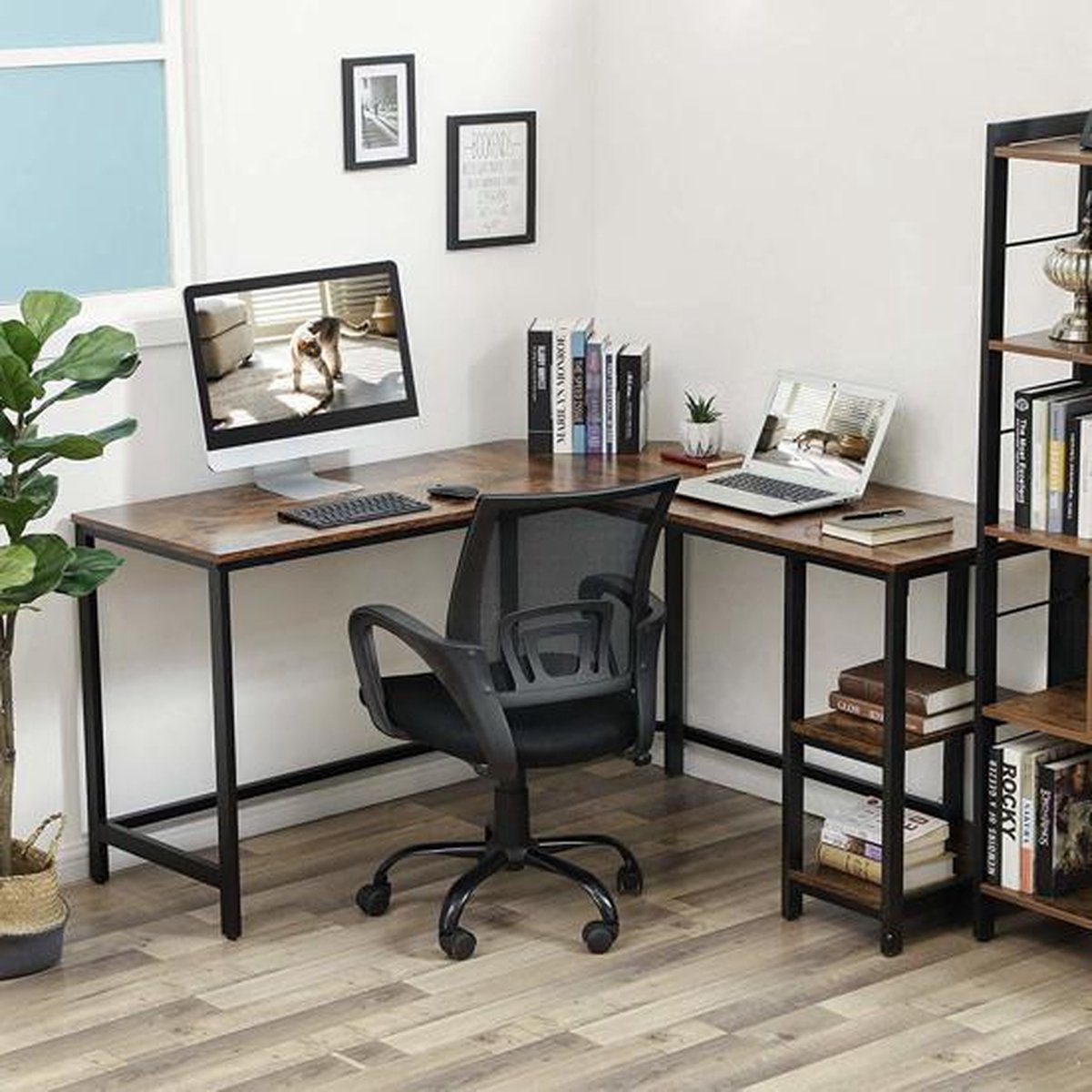 Industrial corner desk - various colours, MDF