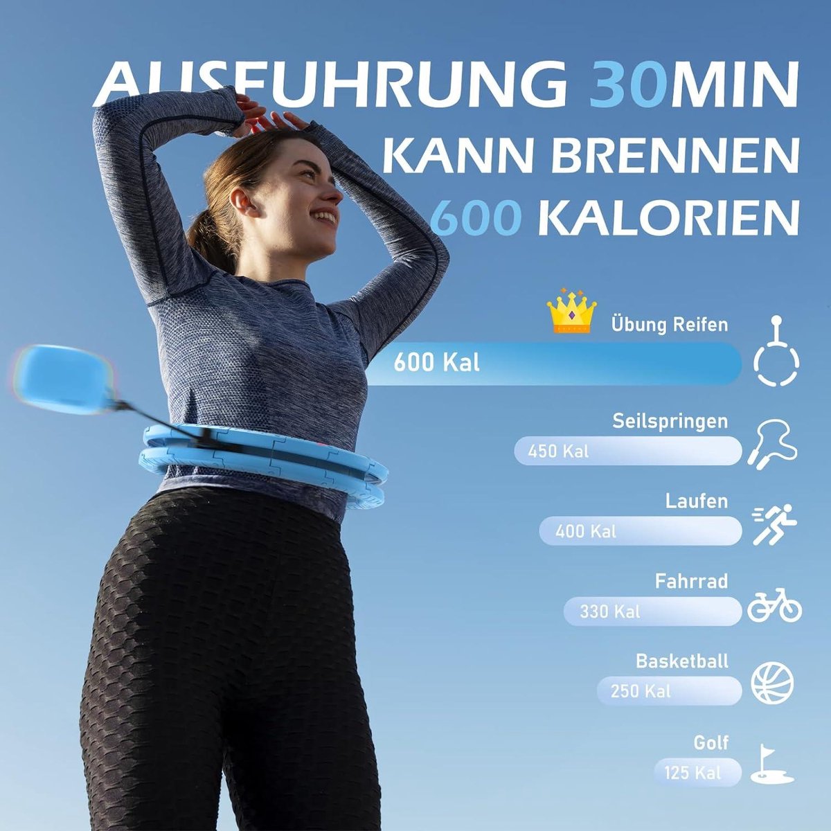 Hoola Hoop Fitness voor volwassenen gewogen hoelahoepel met zachte gewichtsbal - Infinity Fitness Hoop Plus Size - 24 afneembare schakels - slimme trainingsapparatuur voor vrouwen