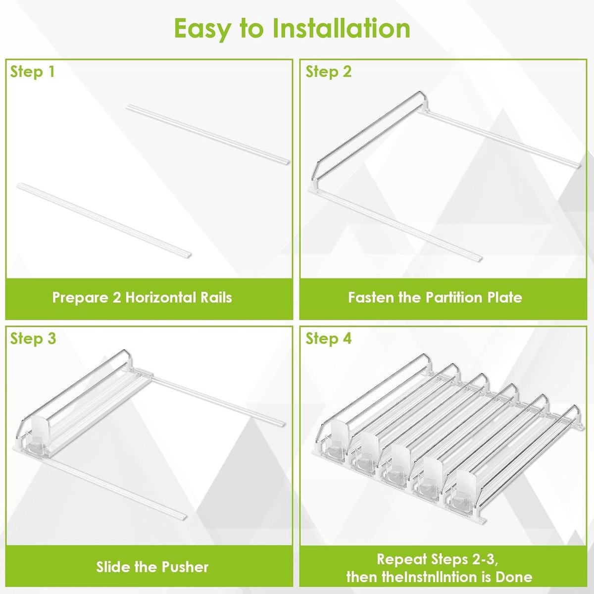 Self-sliding can organizer, refrigerator organizer, can dispenser, refrigerator, automatic refrigerator organizer with adjustable width, for drinks, beer, soda (holds 25 cans, white)