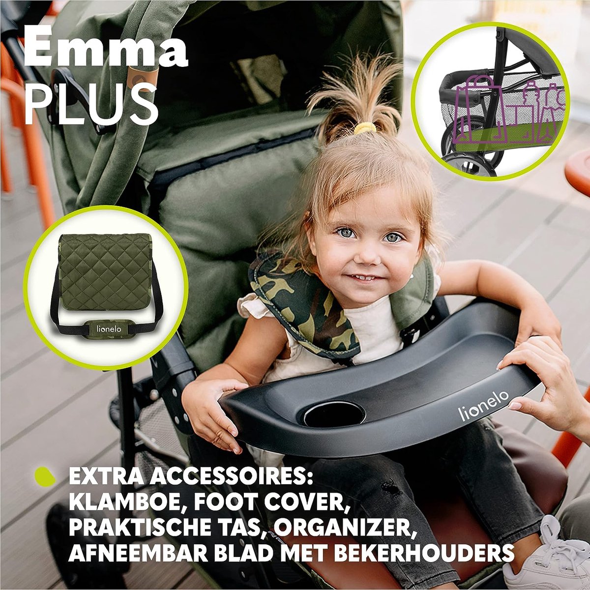 Lichtgewicht buggy tot 15 kg, kinderwagen van ca. 6 maanden tot ca. 3 jaar, wandelwagen met 5-punts veiligheidsgordels, rugleuningverstelling tot ligpositie, snel opvouwsysteem