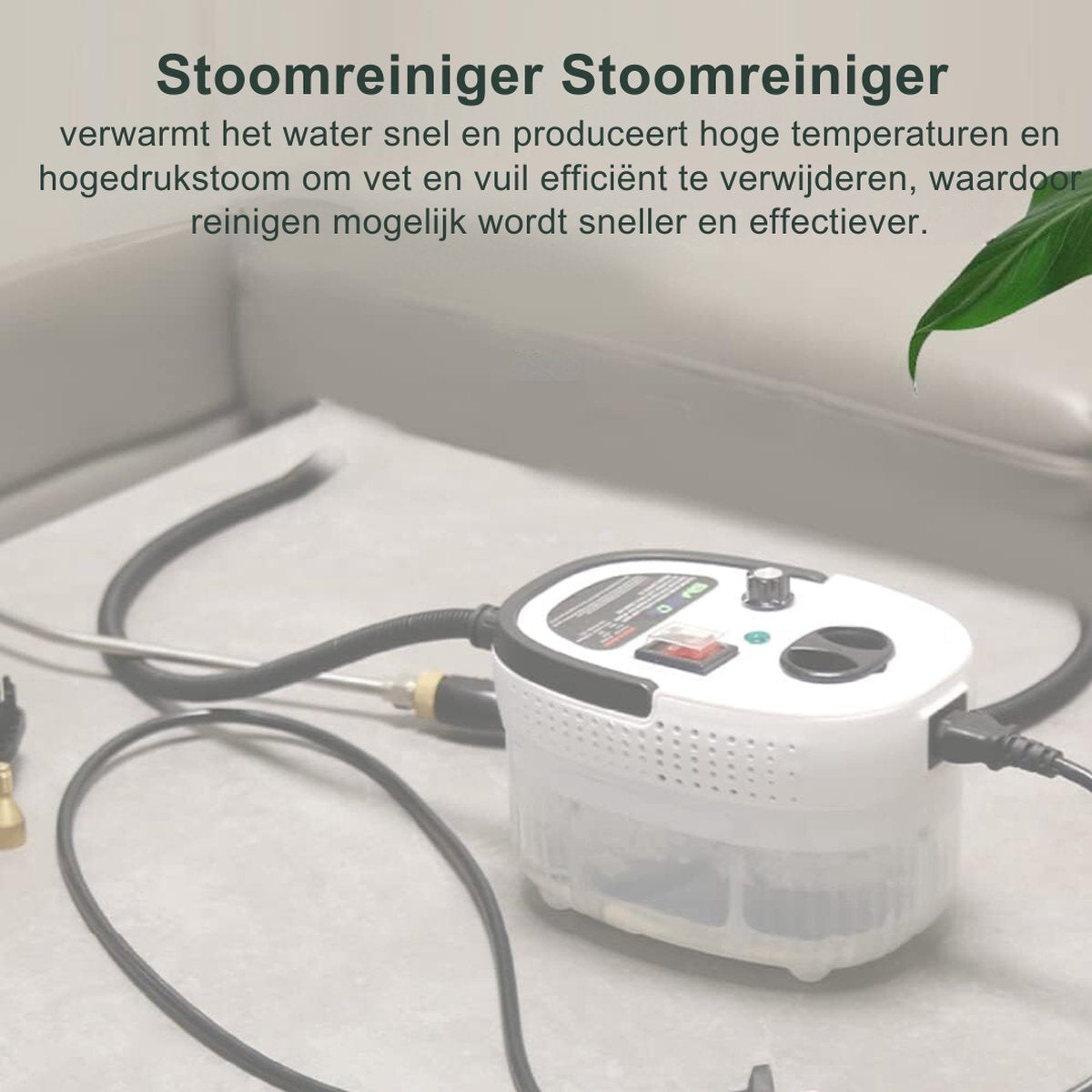 Stoomreiniger - Watertank 1200 ML - Veelzijdig - Multifunctioneel - Incl. 5 Sproeiers - Wit