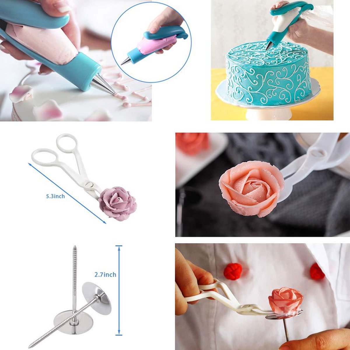 Cake Decorating Baking Set - 236 Pieces - Piping Bag with Nozzles - Cake Stand - Cake Pan - Cake Topper