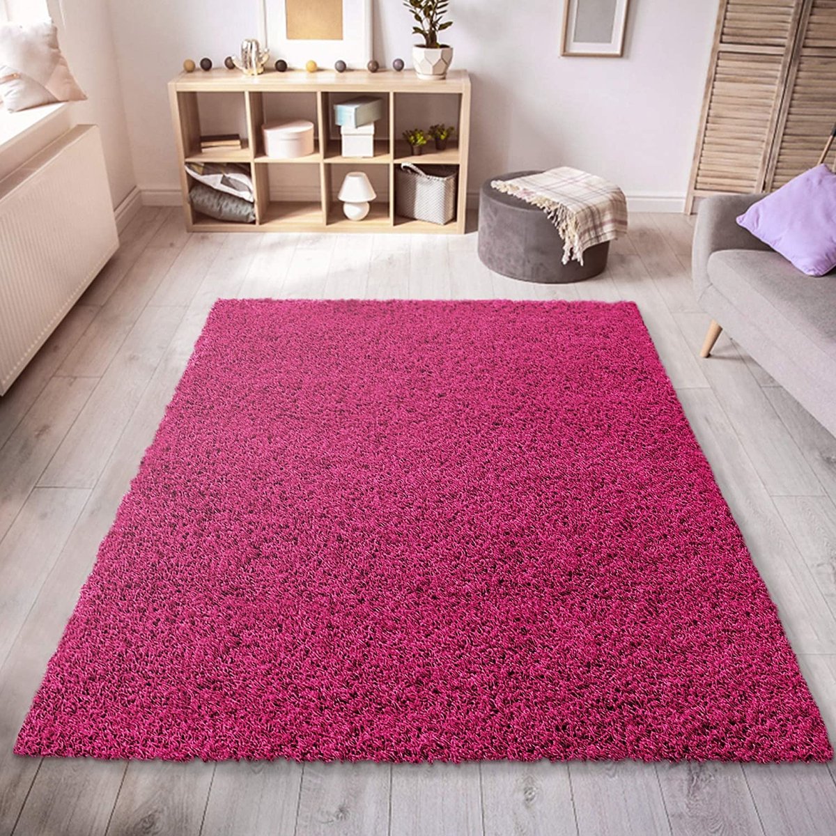 Loca Shaggy Vloerkleed Roze - 160x230 CM - Hoogpolig Vloerkleed - Tapijt voor Woonkamer, Slaapkamer