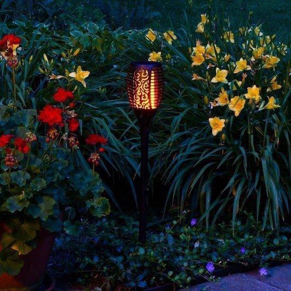 Solar torch garden lighting lantern solar energy outdoor lighting garden torches 96 LED outdoor garden lamp Set of 4 pieces with free LED ground spot