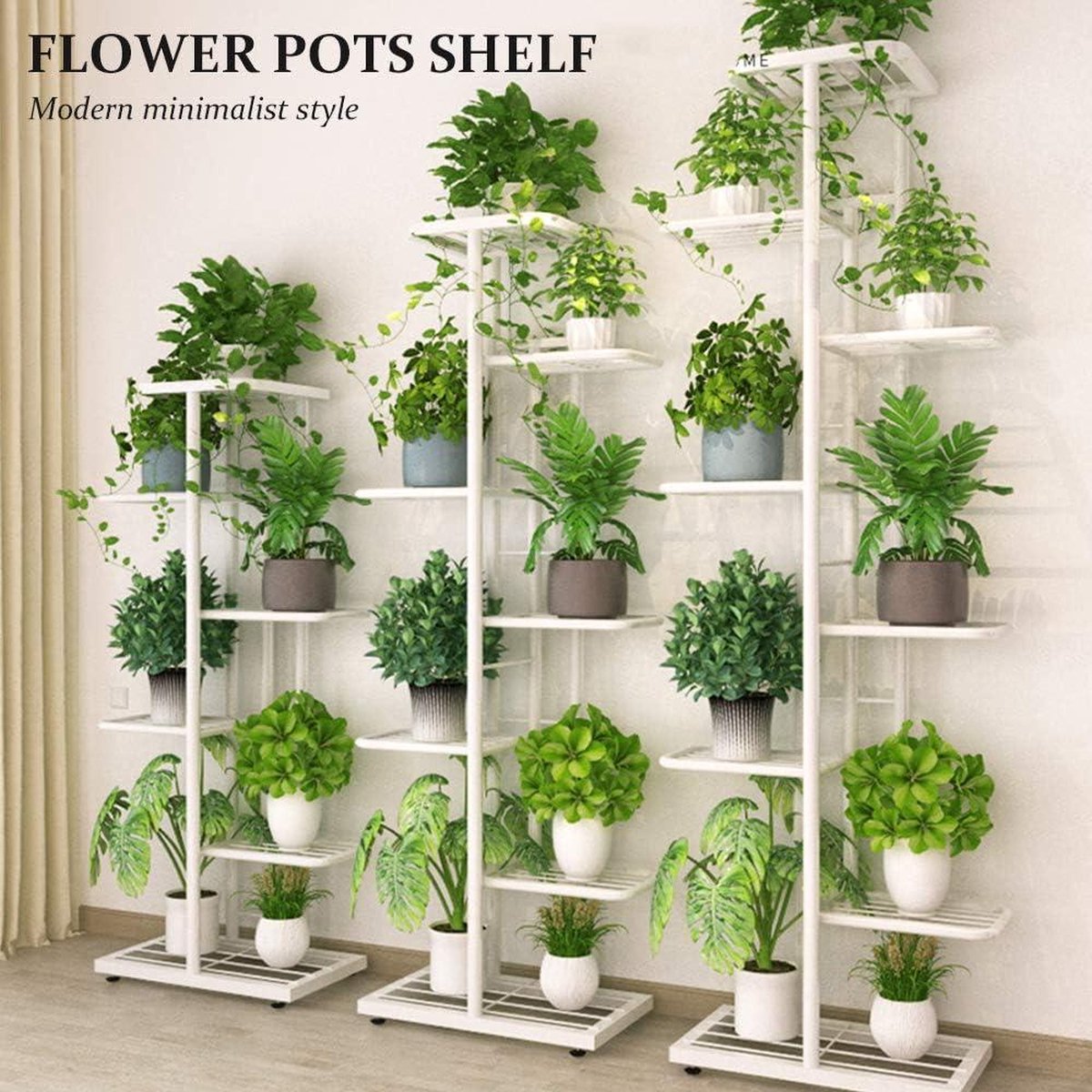 Metalen plantenstandaard voor bloempotten - 4 niveaus - Balkon Plantenrek - Binnen en buiten - Decdeal
