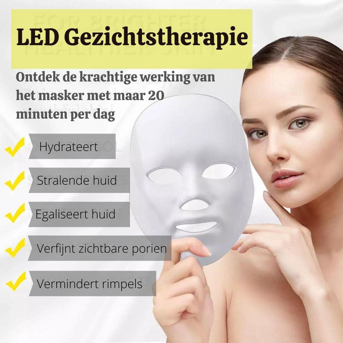 VENEUX® Led masker – lichttherapie – gezichtsmasker led – acneverzorging – anti-aging apparaat – huidverzorging - 7 kleuren – FDA - CE – 2020