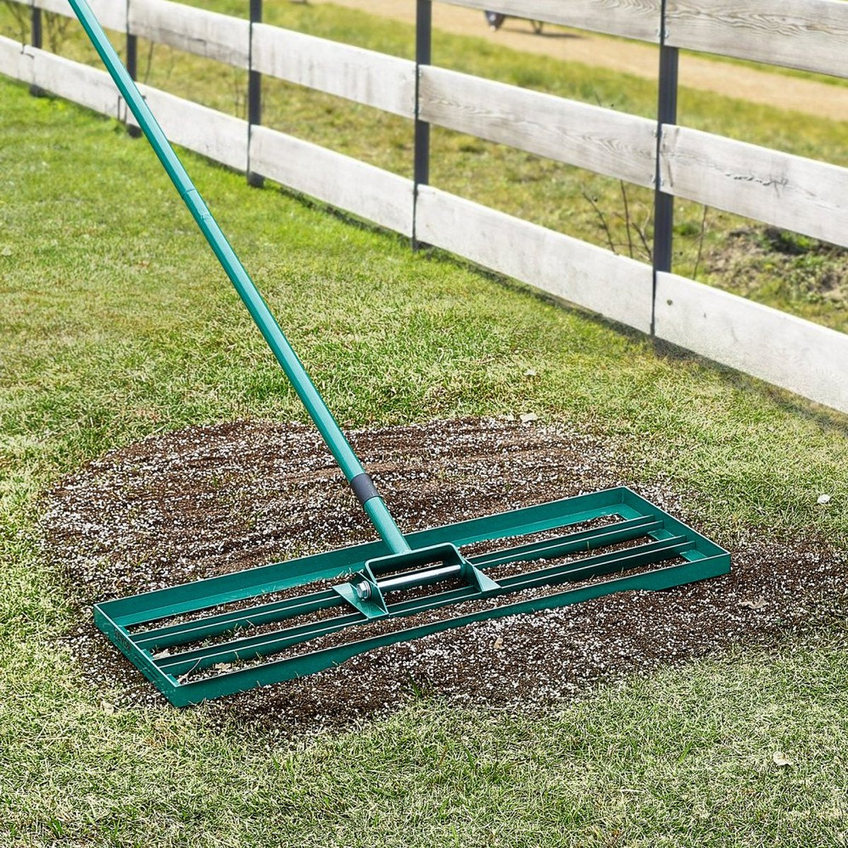 Lawn Leveler 760x254 mm Grondplaat Egalisatiegereedschap Aluminiumlegering en Q235 Staal Nivelleerhark 1981 mm Steel Grondplaat Golfgras Egalisatiegereedschap voor het egaliseren van Zand Aarde Compost en Mos