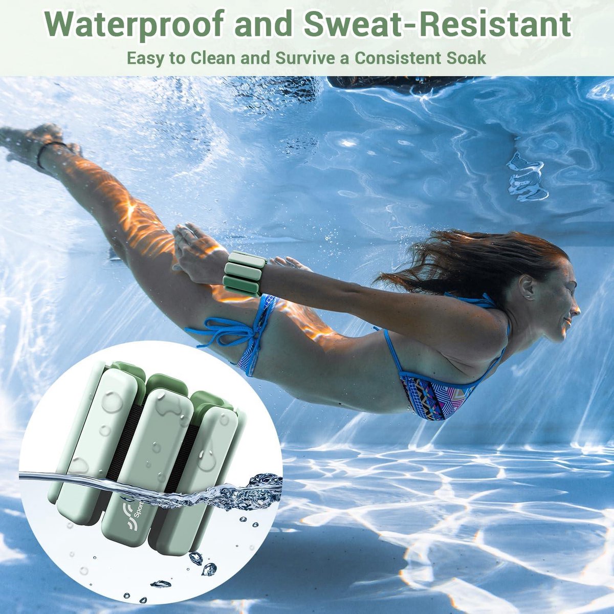 Portable weight cuffs - set of 2 (0.5 kg and 1 kg) - for men and women - ankle weights for yoga and aerobics. Gewichtsmanschetten