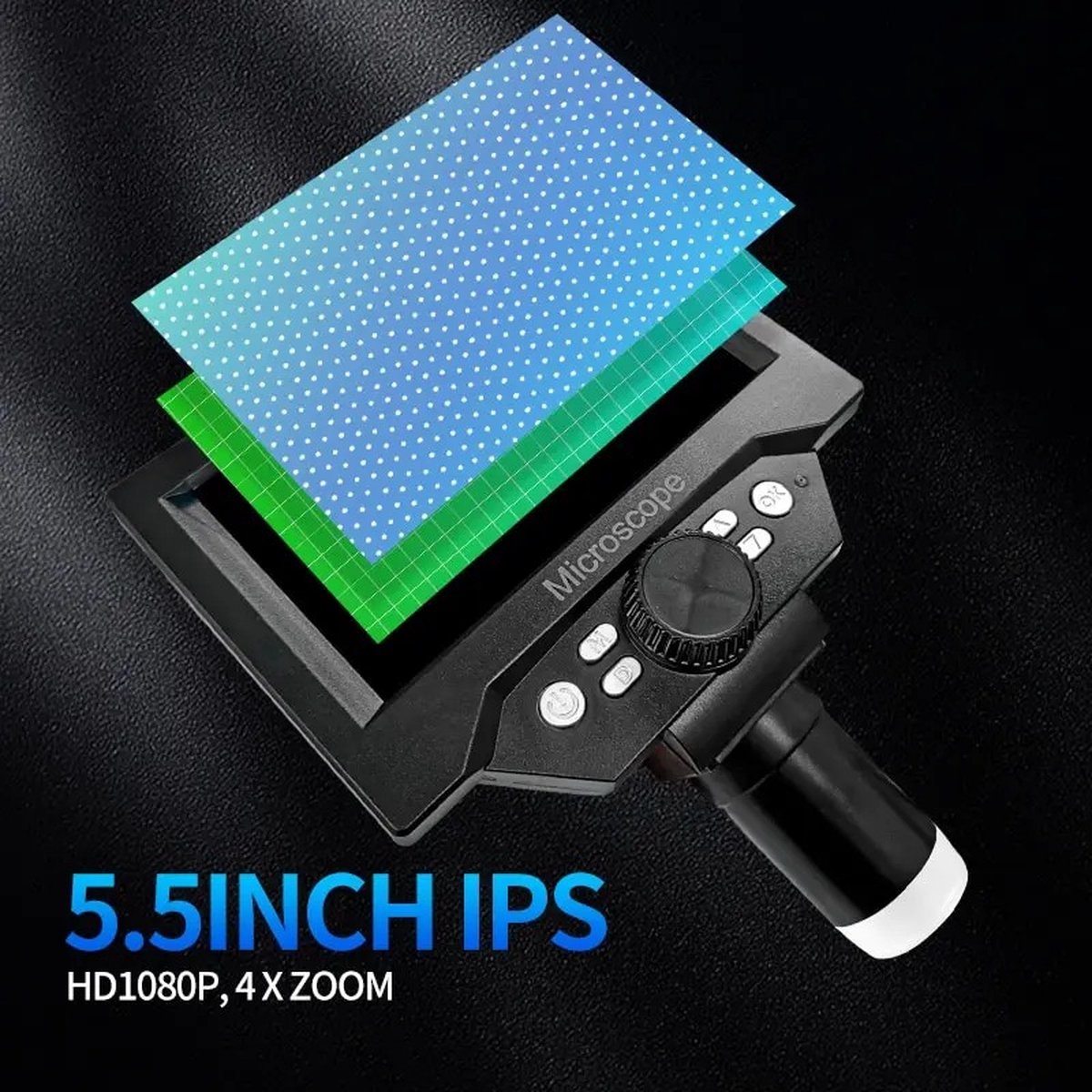 Digitale Microscoop - LCD scherm 5,5 Inch - 1080P - Full HD - 8 Ledlampen