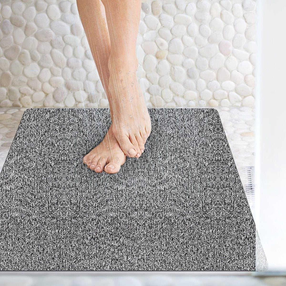 Douchemat, antislip, 80 x 80 cm, anti-schimmel, zacht, comfort, veilige badmat met afvoergaten, antislipmat, douche voor bad en natte ruimtes