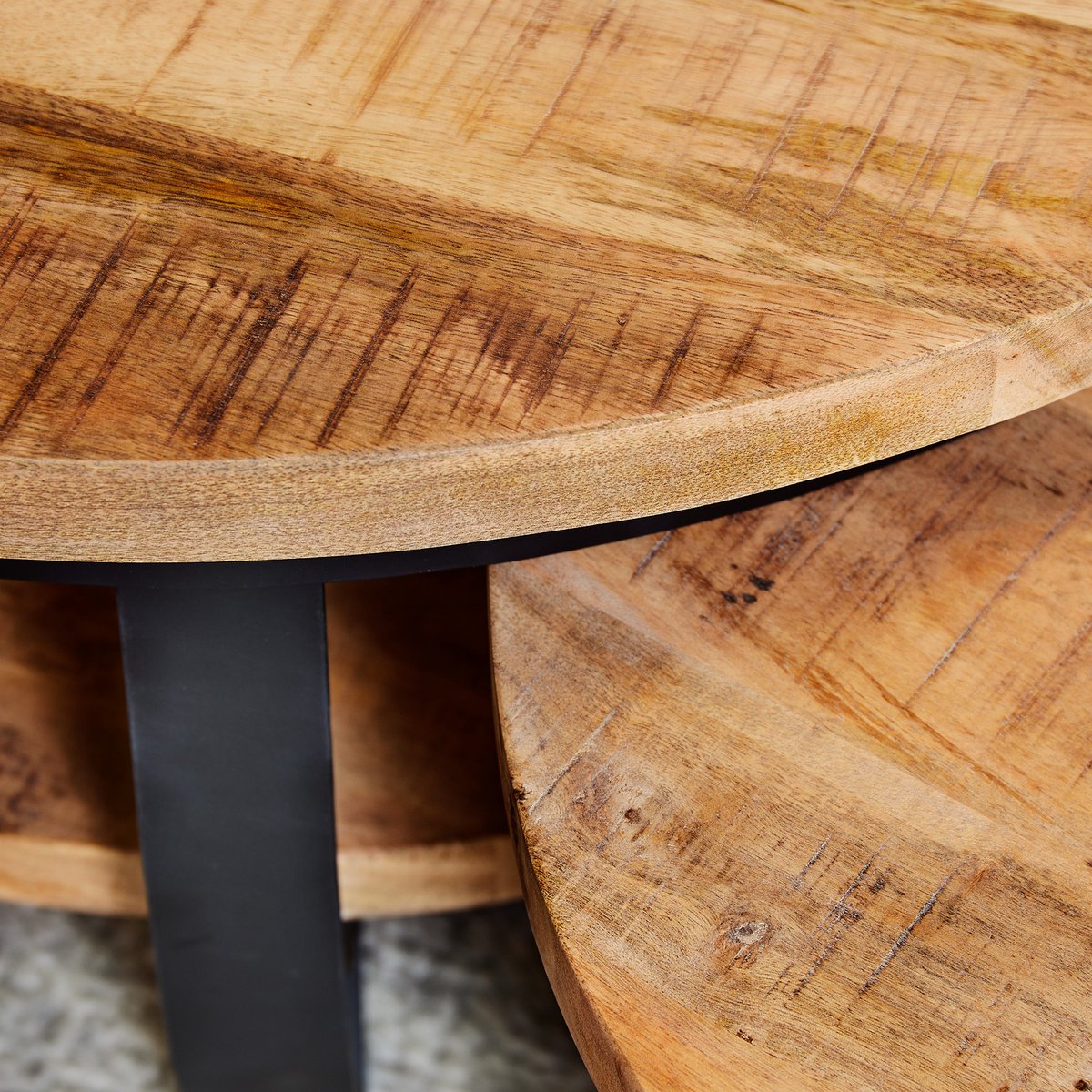 Combideal! Paras 90 & 70 - Set van 2 - Bijzettafel - Mangohout - Paras | Salontafel Rond
