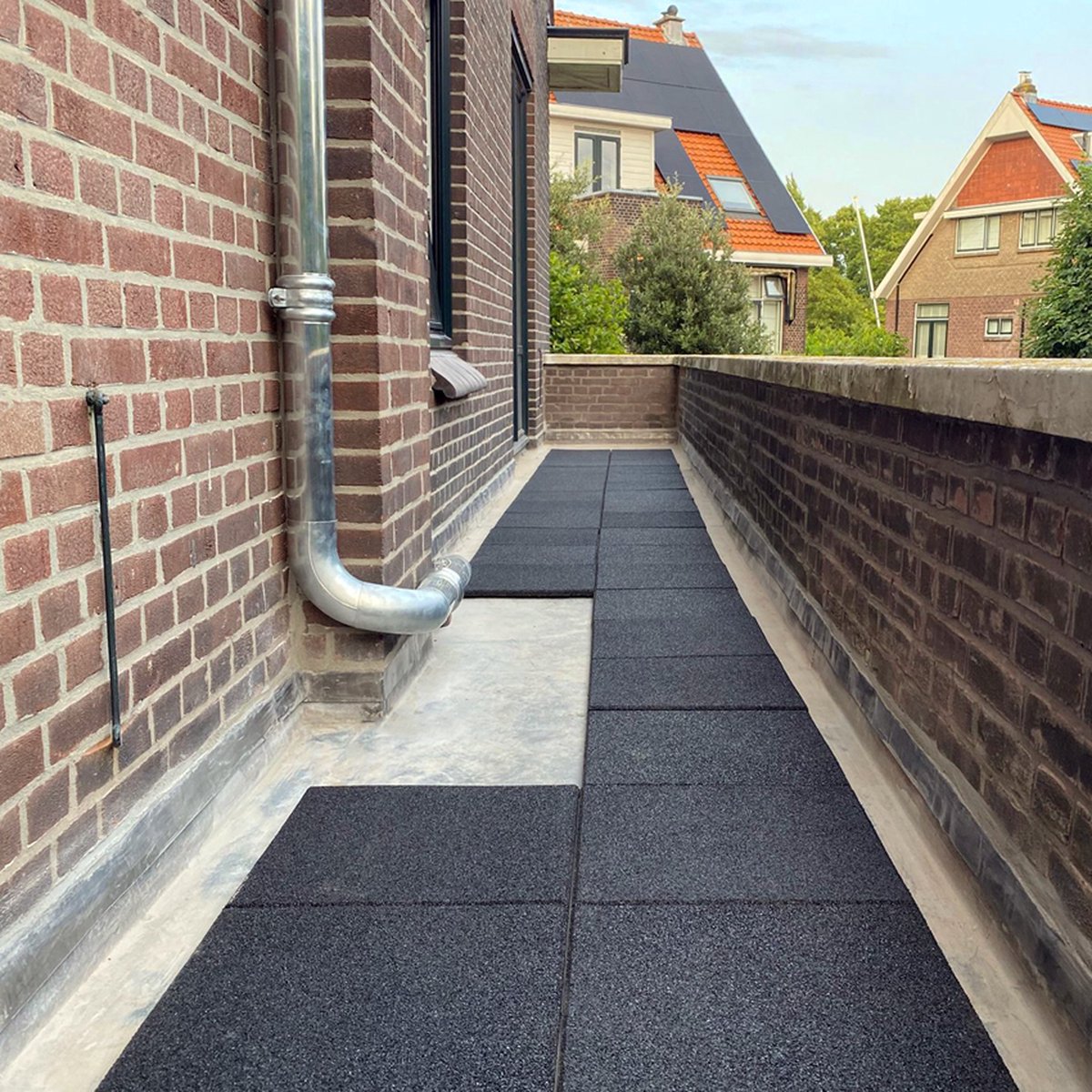 Rubberen terrastegel zwart | 5 stuks | Per 0,8 m² | 40x40x2,5cm