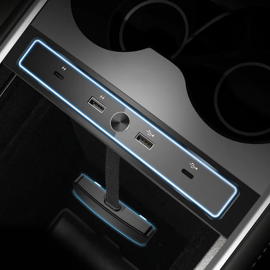 Tesla Model Y en Model 3 USB Hub 4-in-1: Premium Accessoire voor Nederland & België