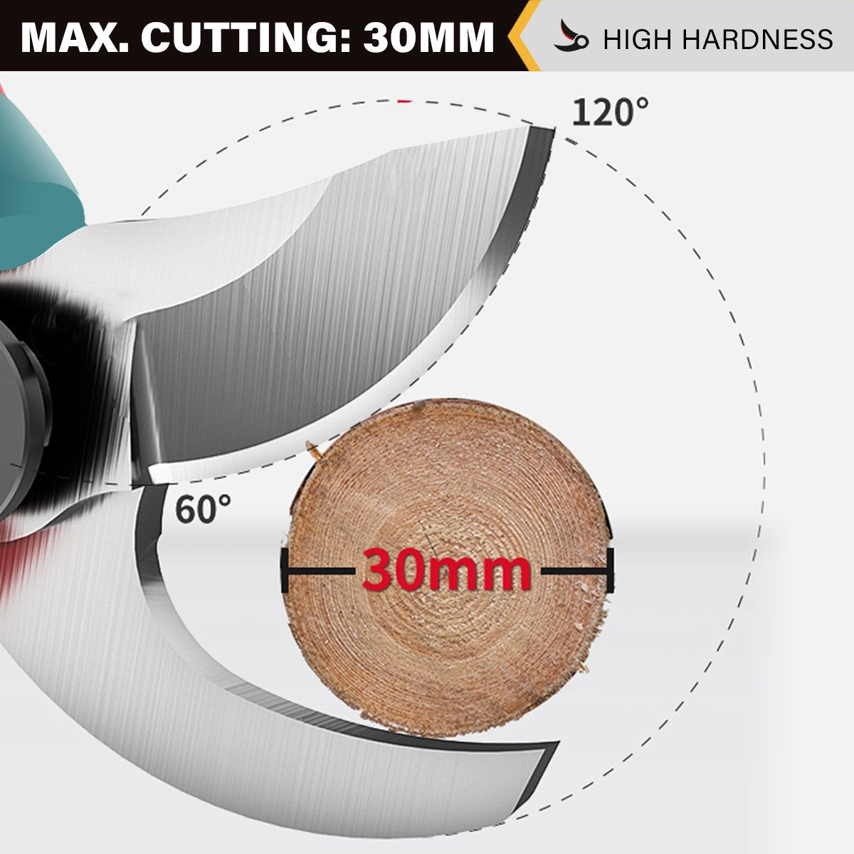 Electric pruning shears Cordless Brushless Pruner 30mm cutting diameter, electric garden shears with 1 battery