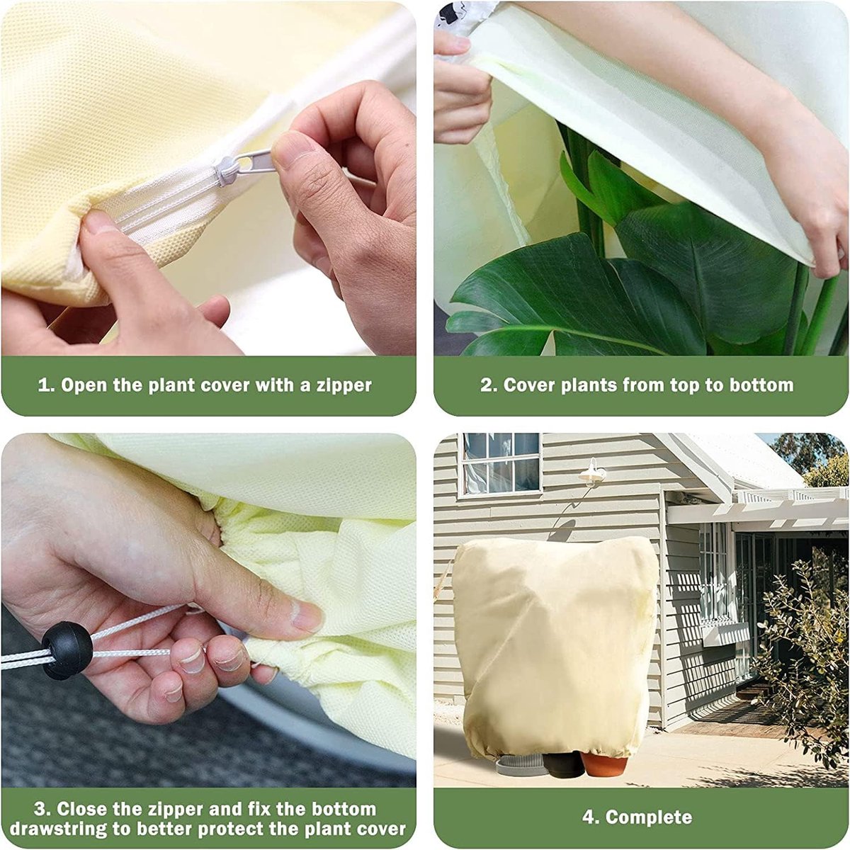 Potplantzak Winterbescherming voor Planten Tent voor Balkon als Winterbescherming voor Potplanten Grote Plantenhoezen Plantenhoes Vorstbescherming Planten Plantenbeschermingszak Winter Wasbaar
