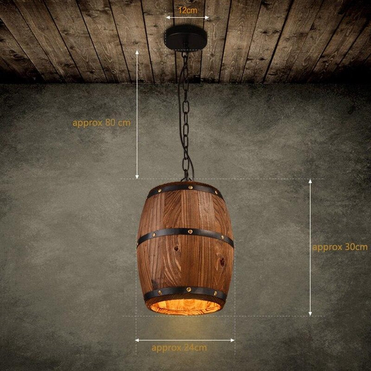 YWXLight Vintage vat kroonluchter creatieve houten wijnvat verlichting gepersonaliseerde Cafe Bar lamp