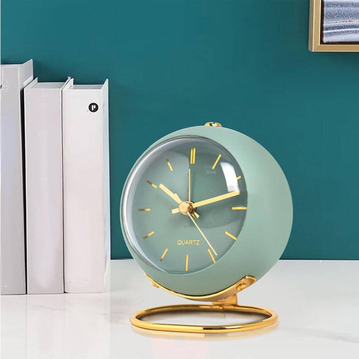 Table alarm clock, analog, 11.5 cm, small desk clock with night light, alarm clock, retro table clock, loud alarm clock, table clock, standing clock, small, modern, silent, wall clocks, table clock for bedroom