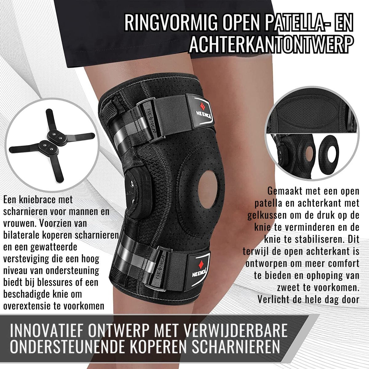 Professional Knee Brace - Size L - ROM Knee Brace - Range Of Motion Knee Brace - Hinged Knee Brace with Lateral Stabilization - Injury Knee Brace - Unisex Knee Brace - Adjustable Knee Brace - Knee Rehabilitation Brace - Arthritis/Osteoarthritis Brace