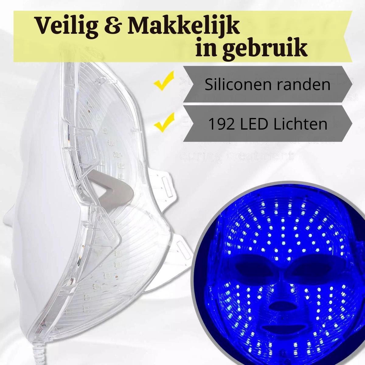 VENEUX® Led masker – lichttherapie – gezichtsmasker led – acneverzorging – anti-aging apparaat – huidverzorging - 7 kleuren – FDA - CE – 2020