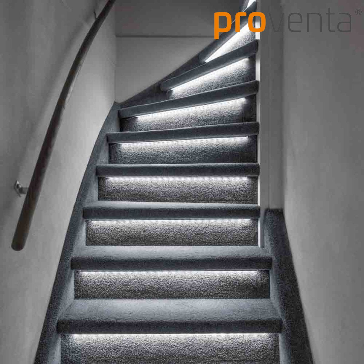 LED Stair lighting set with motion sensor - 15 x LED strip 80 cm - Cool white light