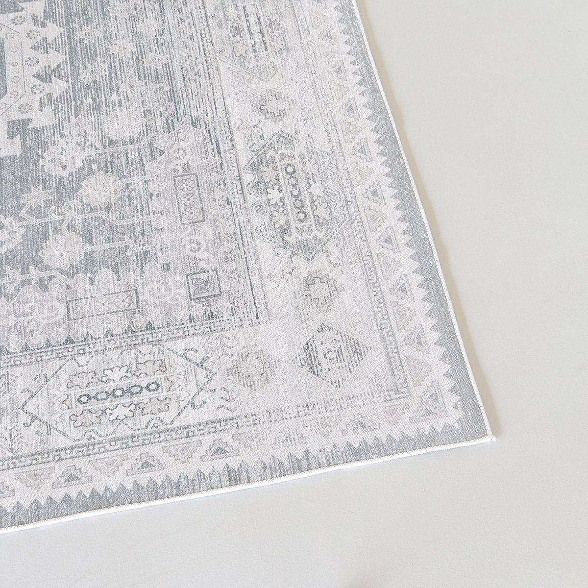 Vloerkleed vintage 200x350cm wit grijs Perzisch oosters tapijt